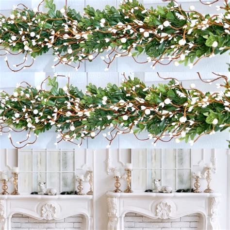 spring garland mantle